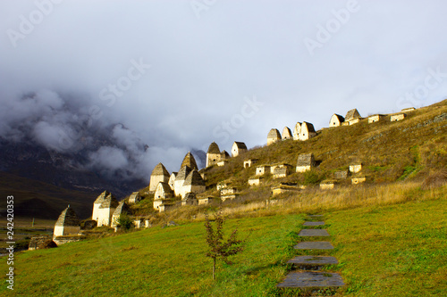 crypt, remains, cemetery, city of the dead, mountains, North Ossetia