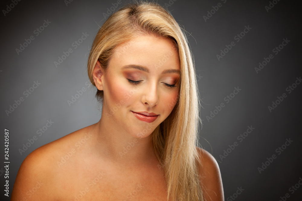 beauty portrait of a cute young woman beauty portrait of a cute young woman