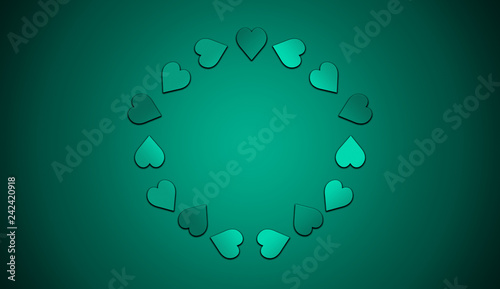 Blue pattern Hearts on isolated background for copy space . photo