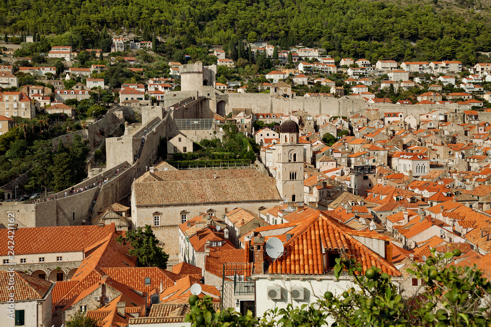 Dubrovnik, Dalmatia, Croatia - Old town of Dubrovnik, view from the fortress wall	