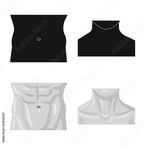 Isolated object of human and part sign. Collection of human and woman stock vector illustration.
