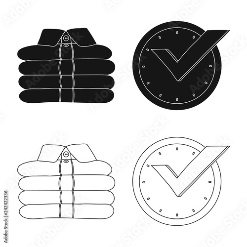 Vector illustration of laundry and clean icon. Collection of laundry and clothes vector icon for stock.