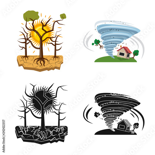 Vector design of natural and disaster icon. Set of natural and risk stock symbol for web.