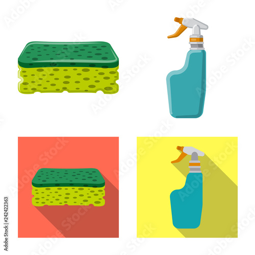 Vector illustration of cleaning and service icon. Collection of cleaning and household stock vector illustration.