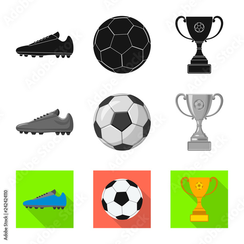 Isolated object of soccer and gear sign. Collection of soccer and tournament stock symbol for web.