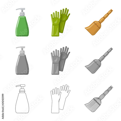Vector design of cleaning and service logo. Set of cleaning and household stock vector illustration.