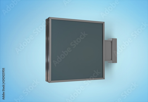 Isolated squared store sign mockup 3D rendering