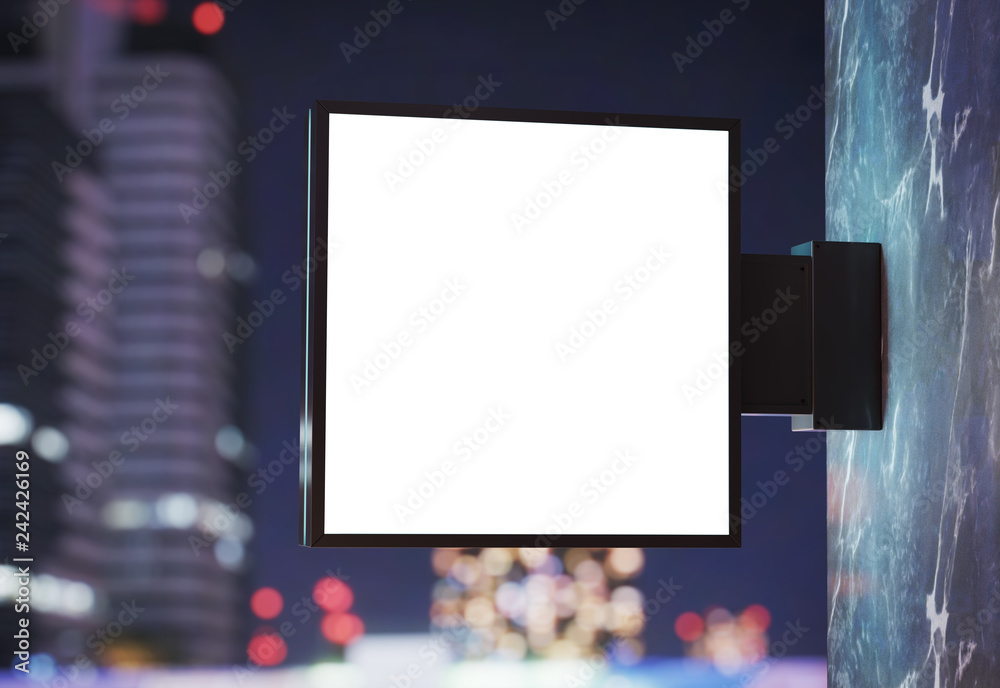 Squared store sign mockup 3D rendering Squared store sign mockup 3D rendering