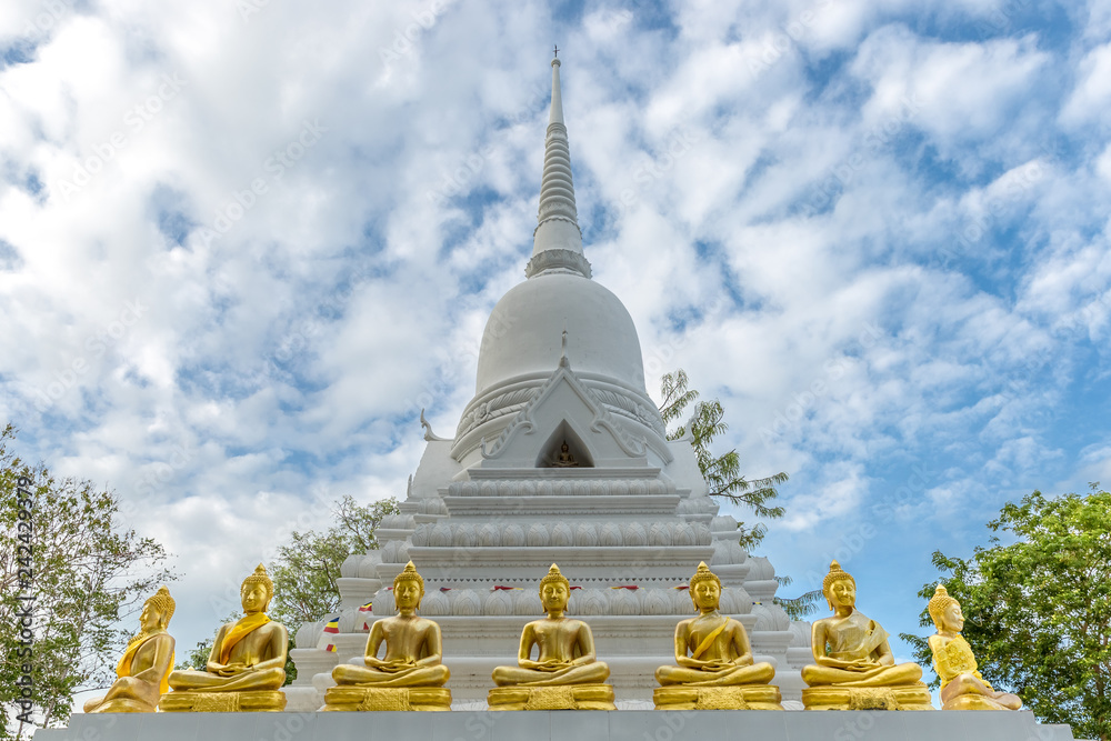White Pagoda in Wat Khao Chedi on Koh Samui in Thailand. White Pagoda in Wat Khao Chedi on Koh Samui in Thailand.