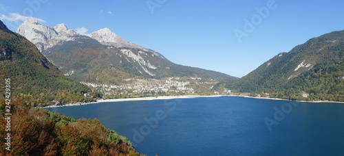 Molveno Lake panorama in the Trekking to Napoleonic trenches