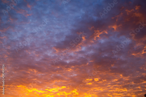 Sunrise with blue purple gold sky. In morning © Taveesak