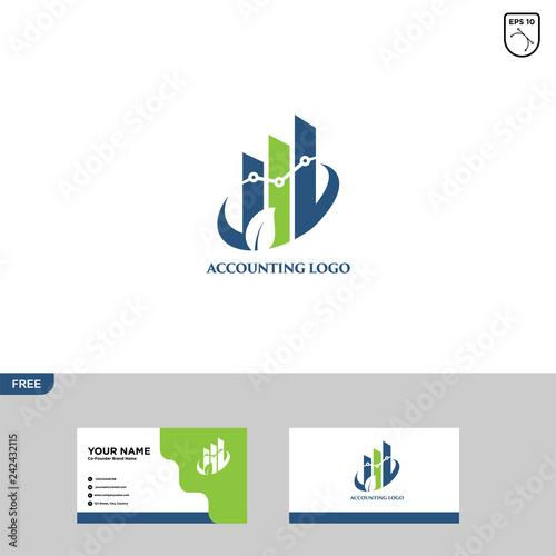 Fototapeta Naklejka Na Ścianę i Meble -  Accounting Logo Template and Business Card