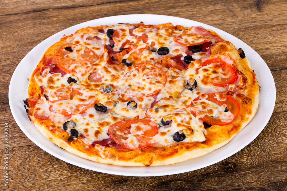 Pizza with bacon Pizza with bacon