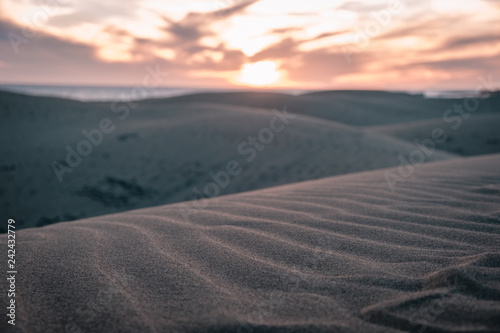 sand dunes Maspalomas Gran Cania, sand desert beach Maspalomas Gran Canary photo