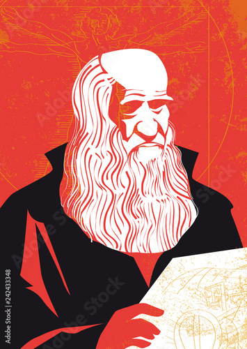 Leonardo da Vinci vector portrait
