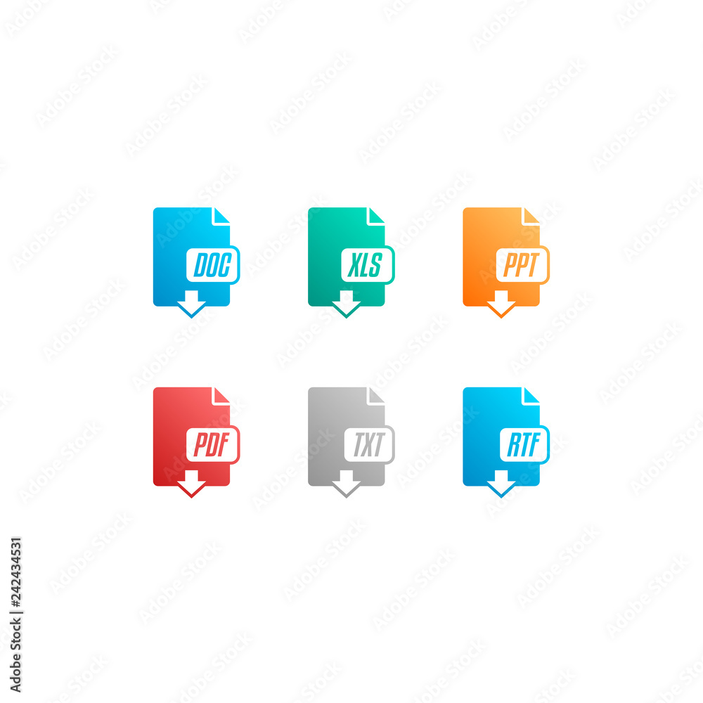 Business & Office File Format Icon Set Business & Office File Format Icon Set