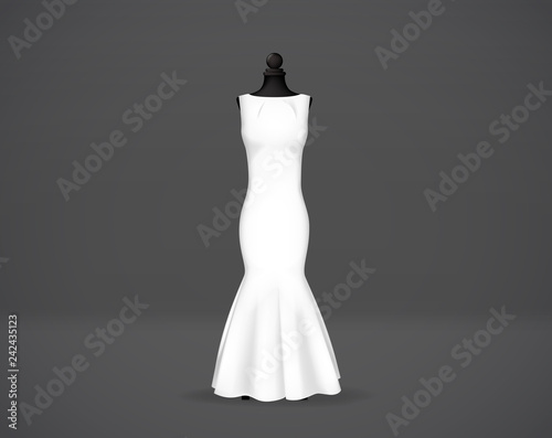 Women's wedding dress isolated on mannequin.