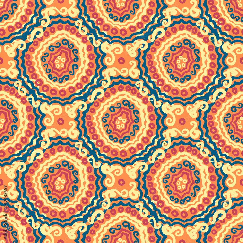 Abstract Ikat and boho style handcraft fabric pattern for girls, boys, clothes. Traditional Ethnic design for clothing and textile background, carpet or wallpaper. Fashion style. Colorful bright Abstract Ikat and boho style handcraft fabric pattern for girls, boys, clothes. Traditional Ethnic design for clothing and textile background, carpet or wallpaper. Fashion style. Colorful bright