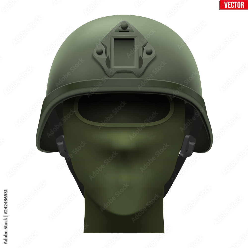 Fototapeta premium Military tactical helmet green color