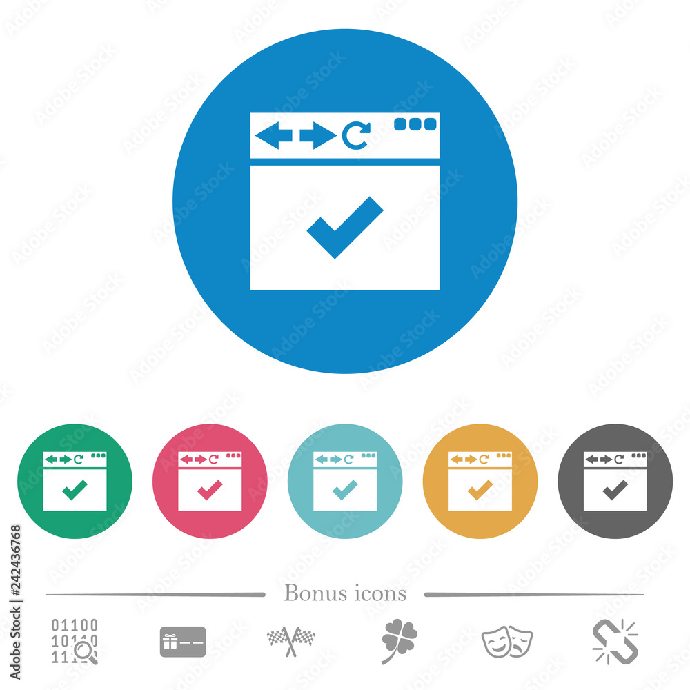 Browser ok flat round icons Browser ok flat round icons