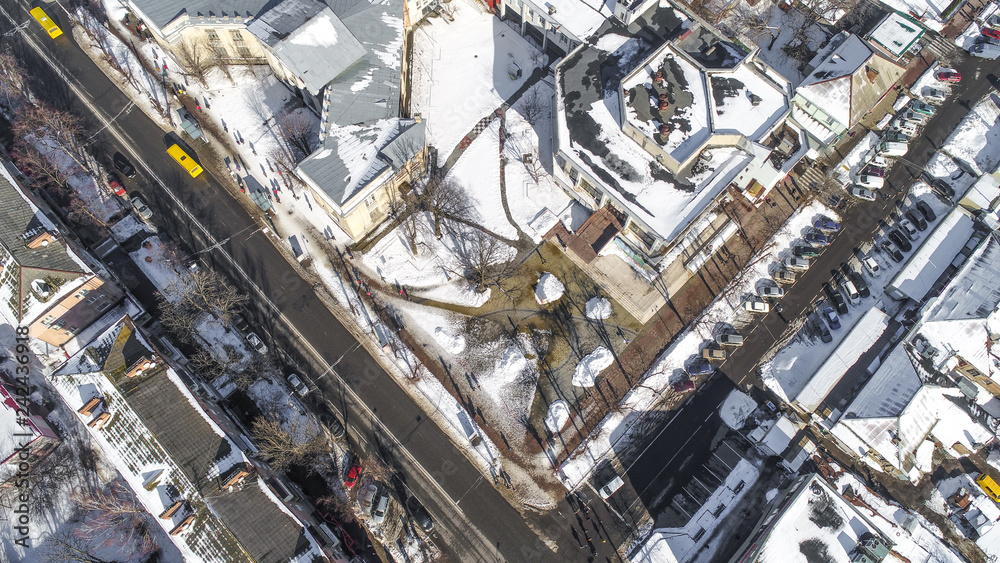 bulldozer work on ground with ice drone shoot bulldozer work on ground with ice drone shoot
