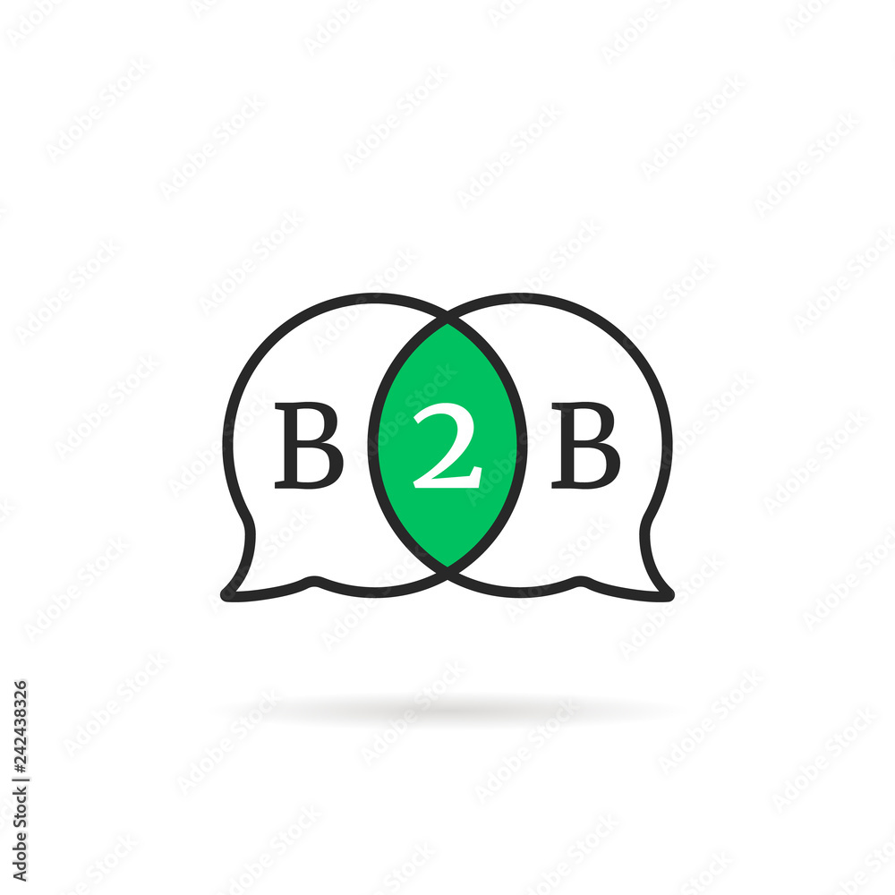 linear b2b speech bubble icon