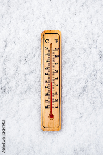 Thermometer in snow