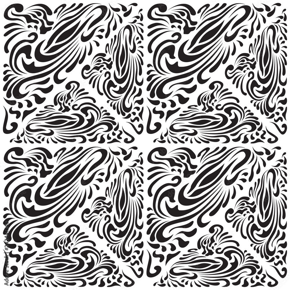 Abstract Pattern in Oriental Style. Elegant pattern of smooth elements. The original idea of packaging, tiles, wallpaper, textiles. Handmade. Abstract Pattern in Oriental Style. Elegant pattern of smooth elements. The original idea of packaging, tiles, wallpaper, textiles. Handmade.