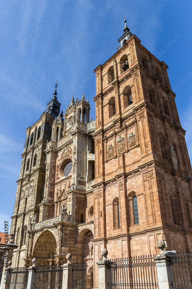 Facade of the cathedral in Astorga, Spain
