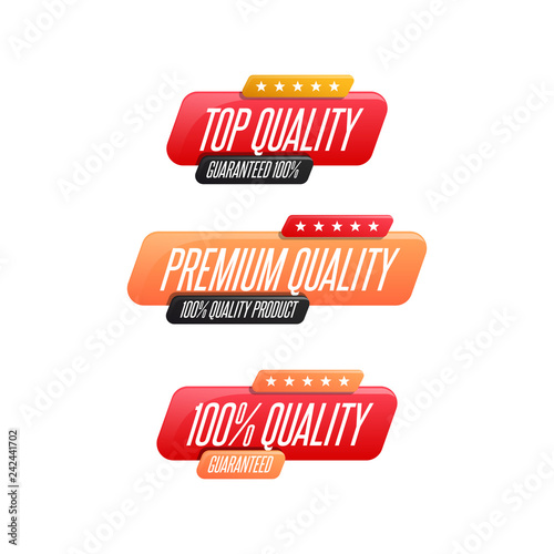 Top Quality, Premium Quality & 100% Quality Labels
