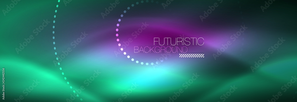 Blue neon dotted circles abstract background, technology energy Blue neon dotted circles abstract background, technology energy