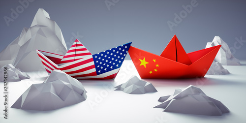 Photography Papierschiffchen - Handelsstreit USA China