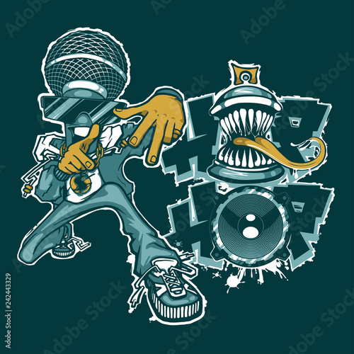 Emblem, logo, badge, sticker Hip Hop music