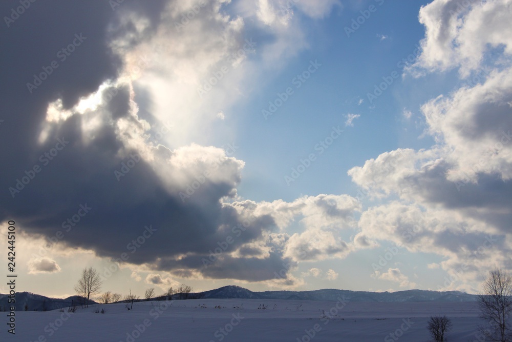 北海道　冬の空