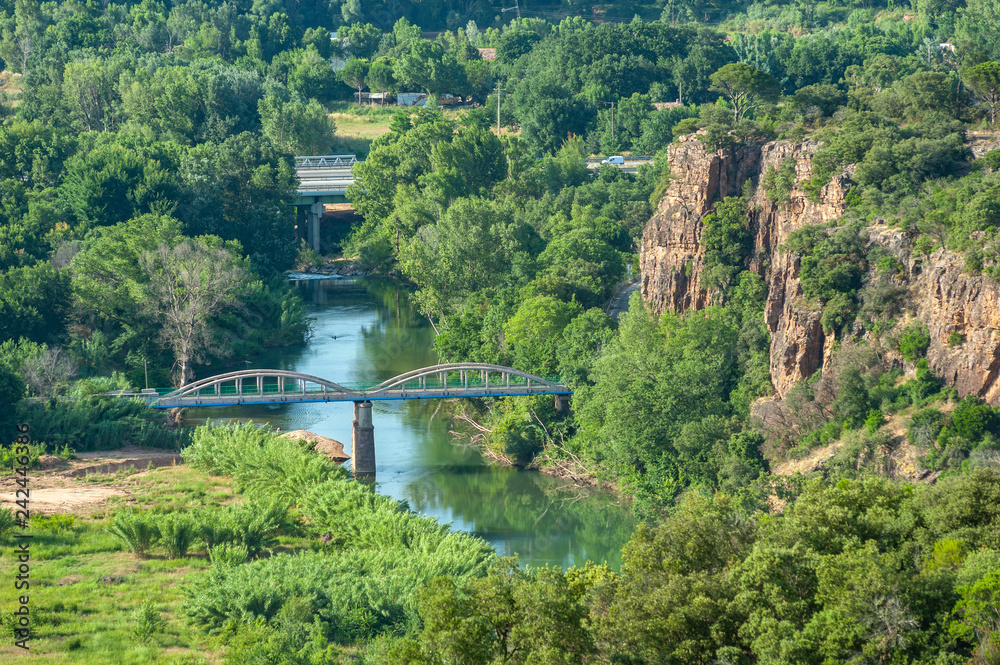 Landscape with the river La Nartuby near Le Muy Landscape with the river La Nartuby near Le Muy
