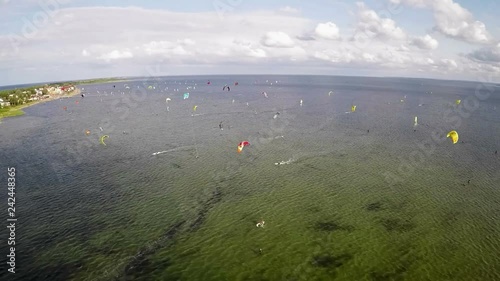 Kite surfers on the Hel coast, Poland