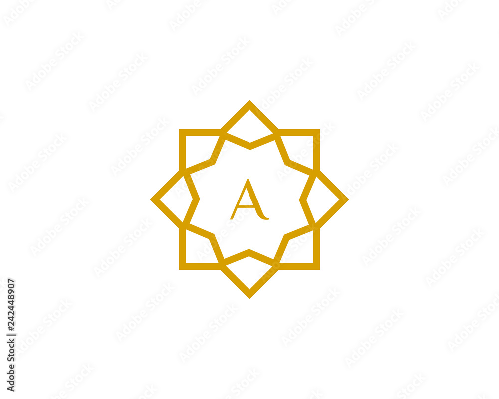 A initial letter logo with luxury ornament A initial letter logo with luxury ornament
