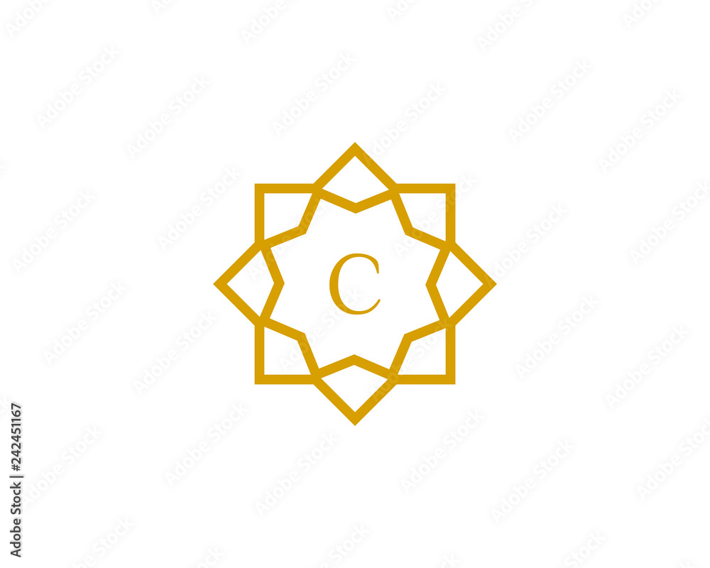 C initial letter logo with luxury ornament C initial letter logo with luxury ornament