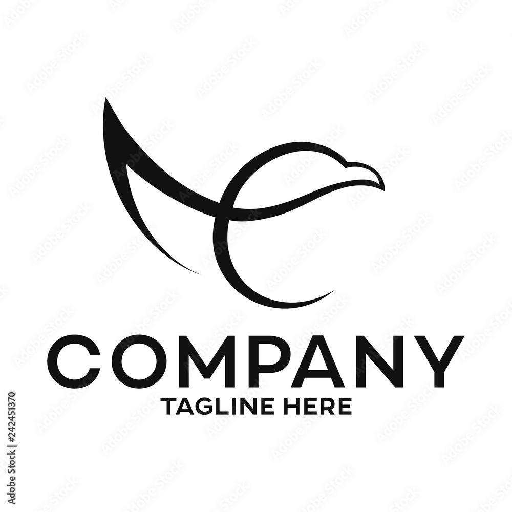 Fototapeta premium Letter e and eagle logo