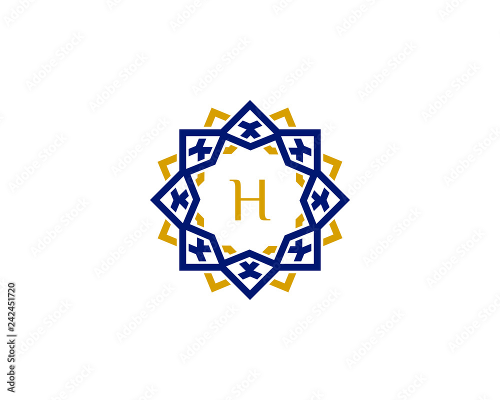 H initial letter logo with luxury ornament H initial letter logo with luxury ornament