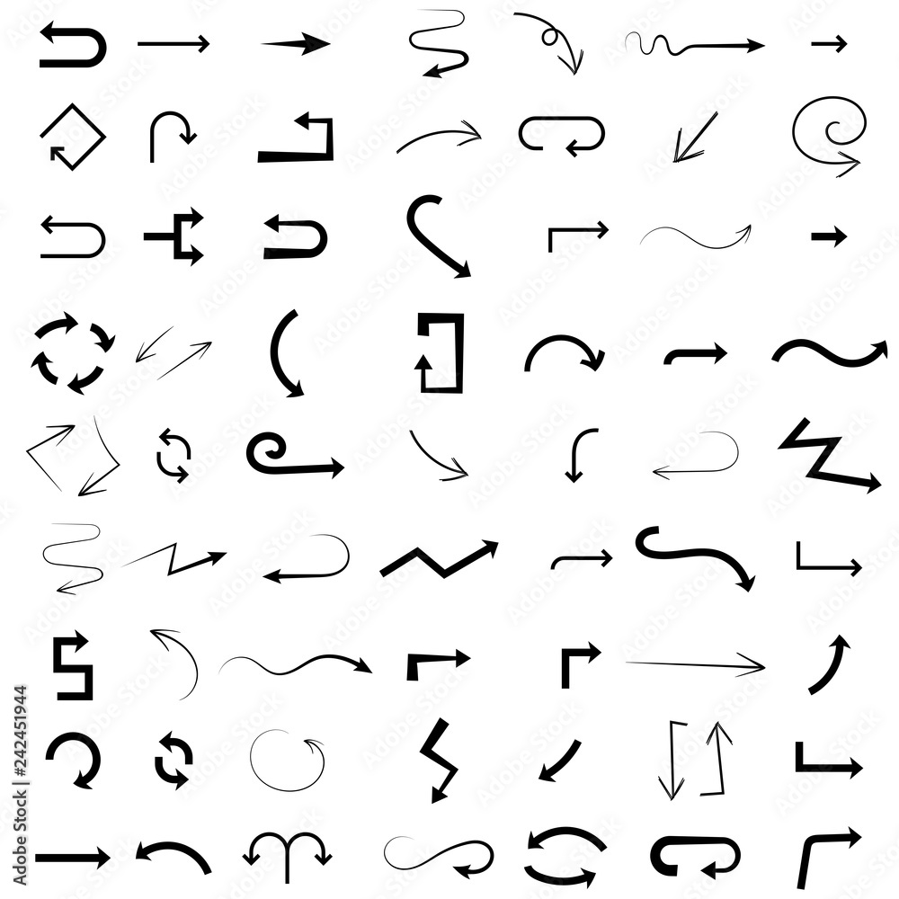 Black arrows set. Flat icons Black arrows set. Flat icons