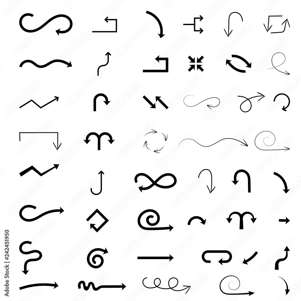 Black arrows set. Flat icons Black arrows set. Flat icons