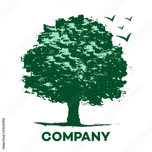 Luxurious green tree logo