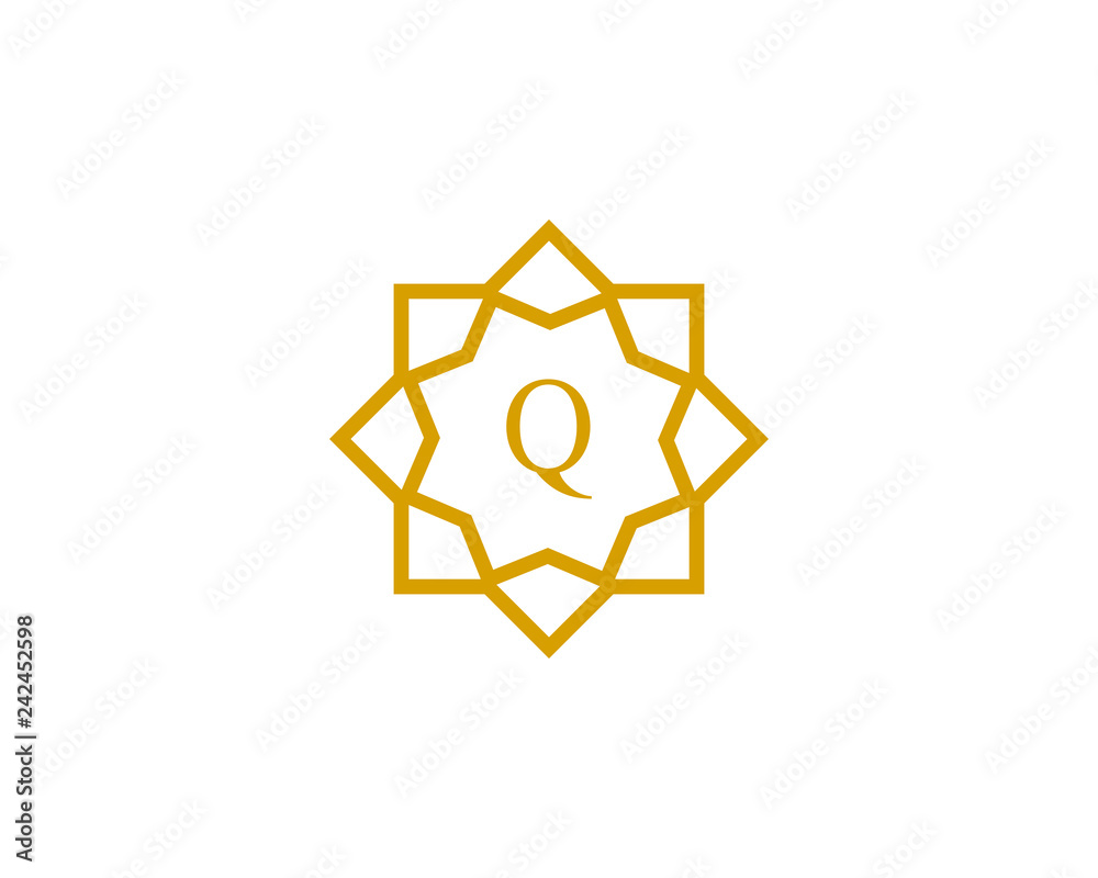 Q initial letter logo with luxury ornament Q initial letter logo with luxury ornament