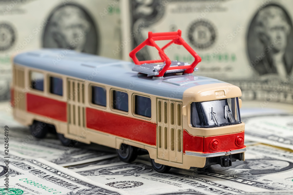 Fototapeta premium Concept: rise in the cost of public transport