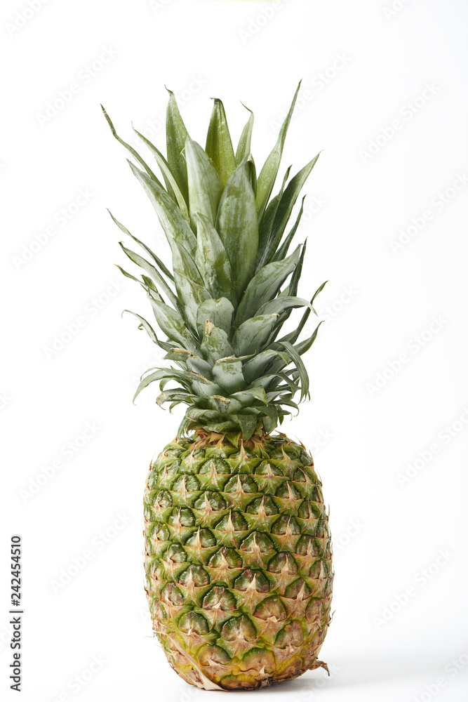 organic, sweet and tasty pineapple on white background organic, sweet and tasty pineapple on white background