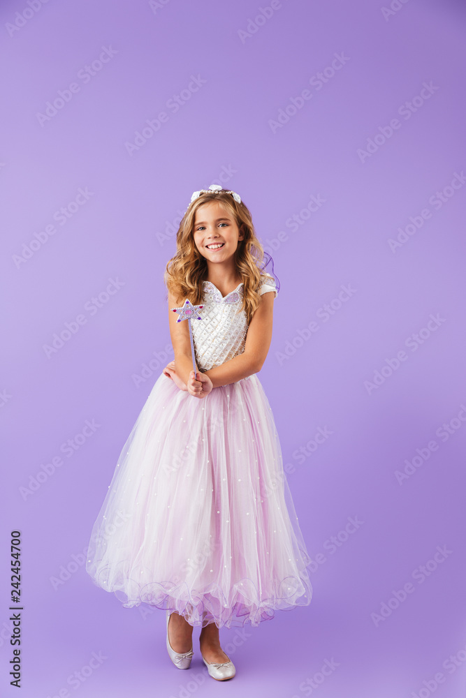 Full length portrait of a smiling pretty girl