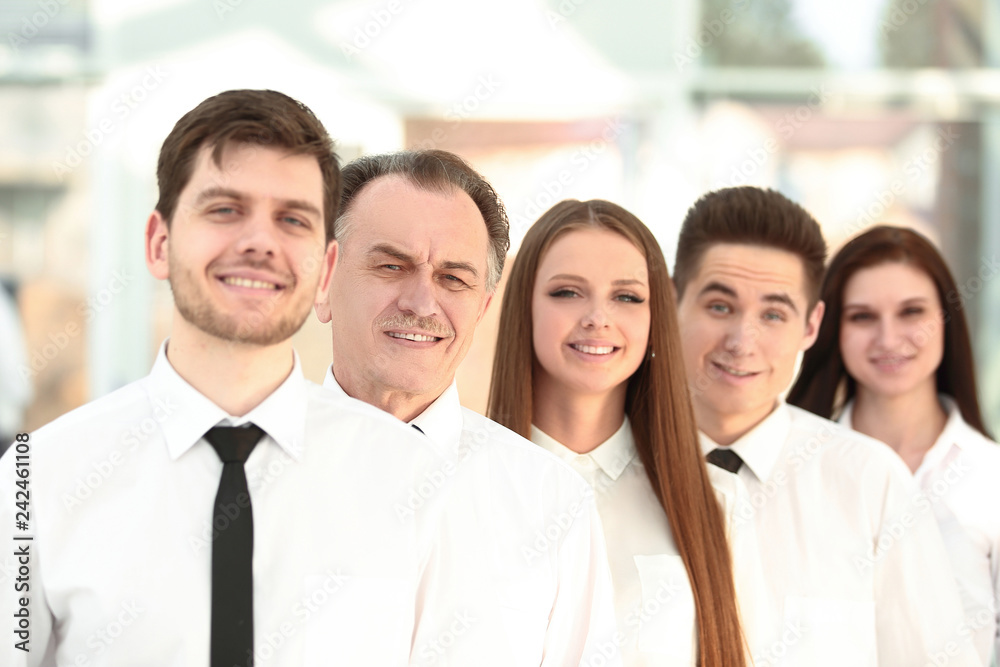 close up. confident business team on blurred background office close up. confident business team on blurred background office