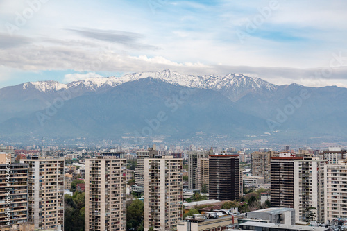 Santiago and andes mountain range
