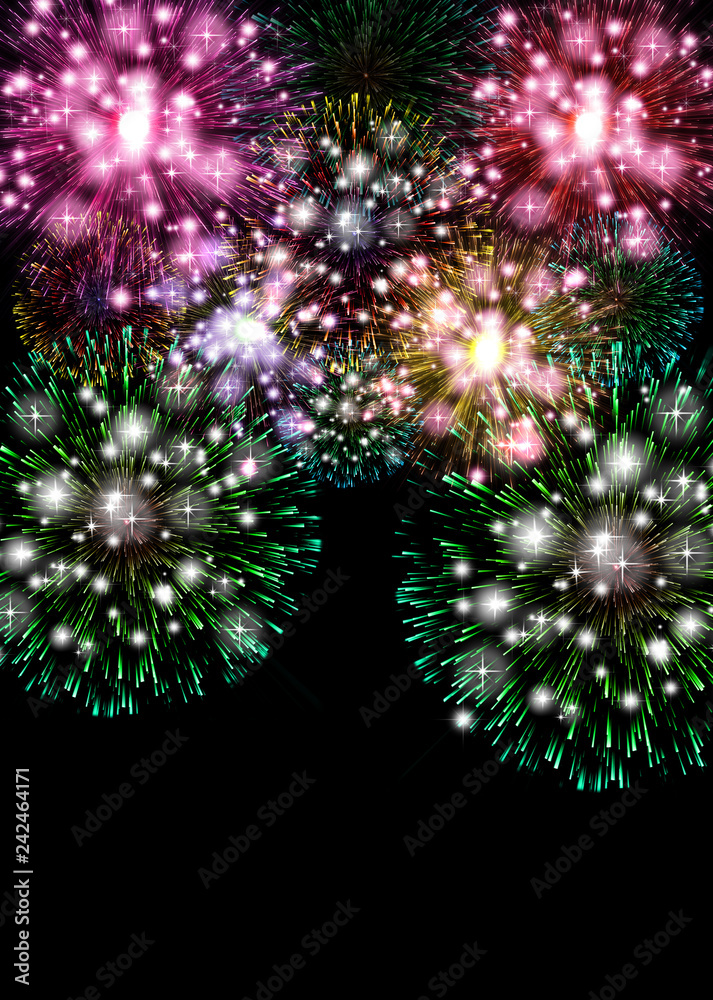 Abstract colorful fireworks